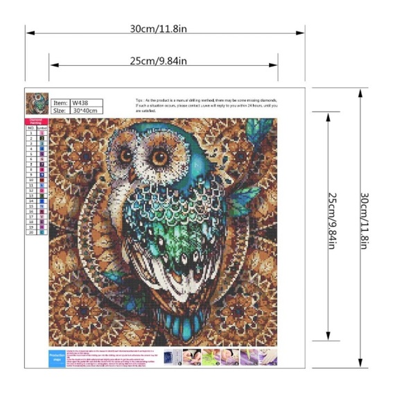 Owl Diamond Painting Kit - Picture 4 of 8